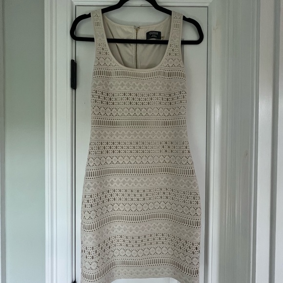 GUESS Beige Cream Crochet Lace “Jordina” Dress fully lined - Picture 4 of 12